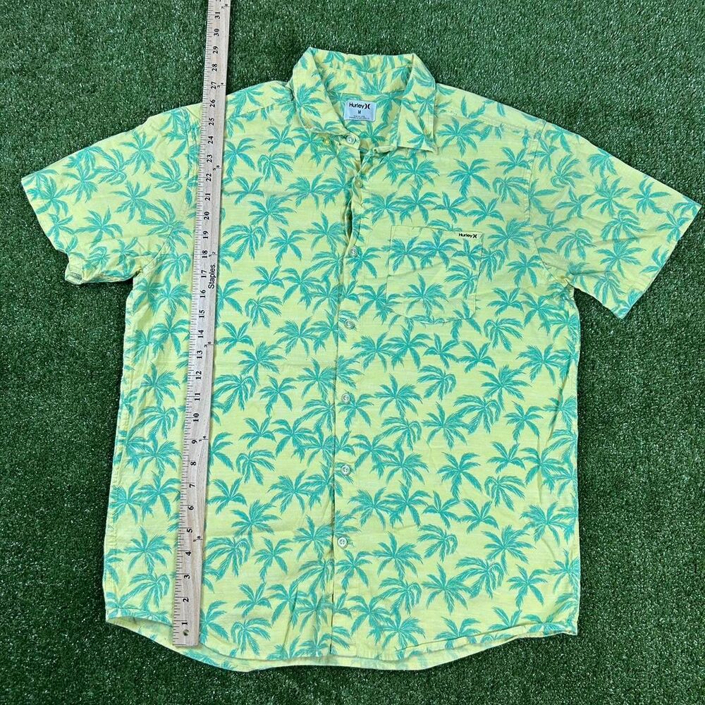 Hurley Men's Green and Yellow Shirt